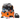 Orange YETI GoBox with emergency supplies including food, water, tools, and first aid on a transparent background