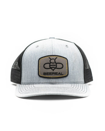 BEEREAL Heather-Black Patch Hat