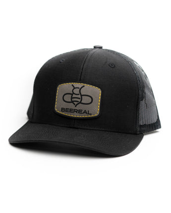 BEEREAL Black Patch Hat