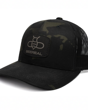 BEEREAL Black Multi-Cam Patch Hat